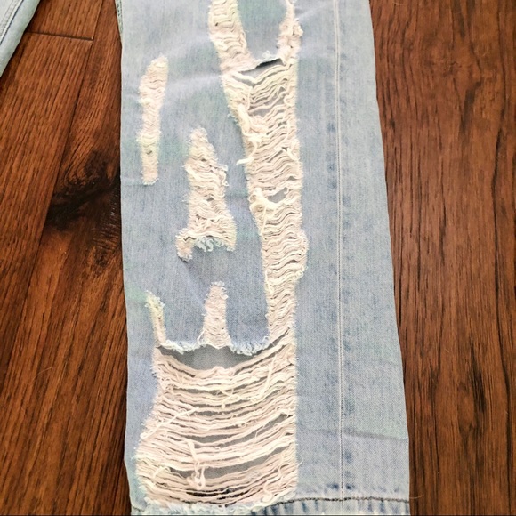 Diesel Light Blue Distressed Wide Leg Jeans - Picture 6 of 10